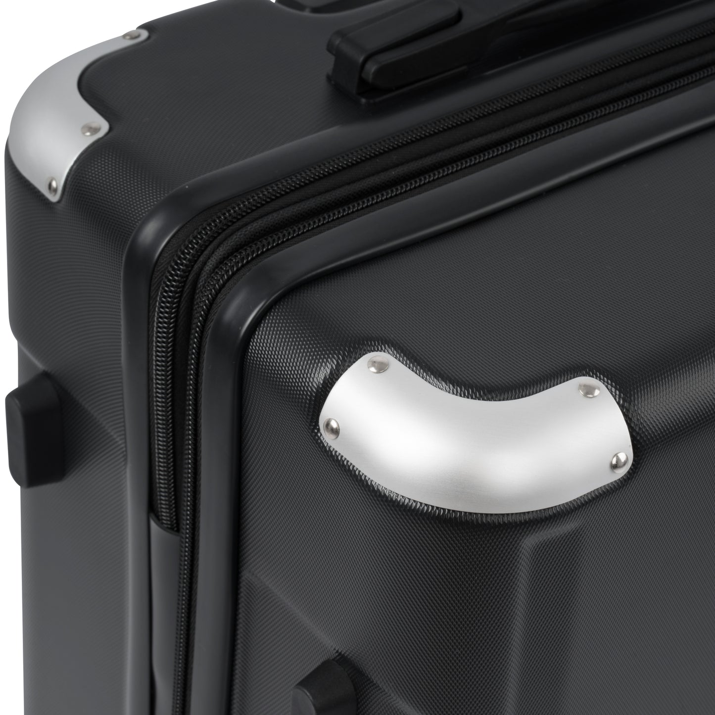 Valise rigide à roulettes avec serrure TSA légère et extensible 24'' noir + ABS