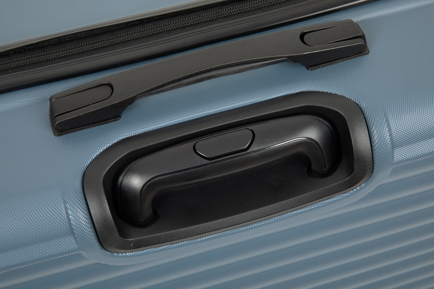 Ensembles de bagages 3 pièces Valise légère en ABS avec deux crochets, roues pivotantes, serrure TSA, (20/24/28) bleu