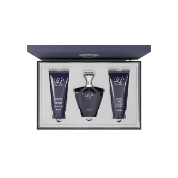 Afnan Turathi Homme Blue Eau de Parfum 90ml + Gel de Ducha 100ml + Bálsamo para después del afeitado 100ml
