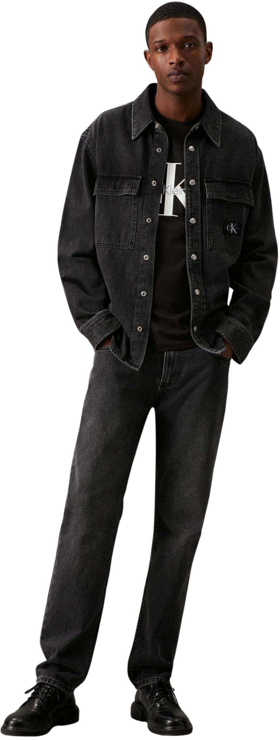 Calvin Klein Core Monologo Slim Tee J30j320935, T-shirt à manches courtes, noir (Ck Black), taille XL homme