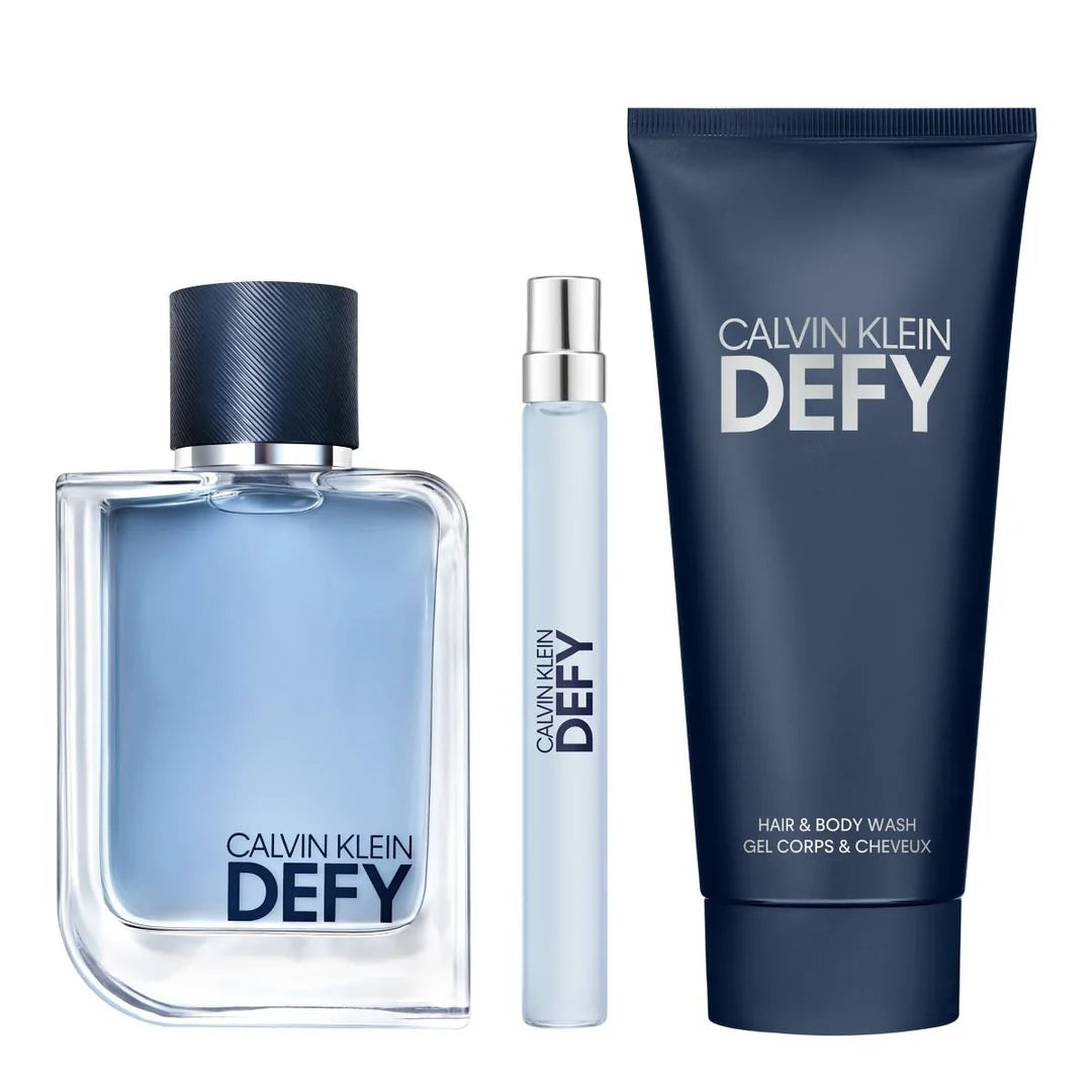 Calvin Klein Defy Eau de Toilette 100 ml + EDT 10 ml + Gel de Ducha 100 ml Hombre