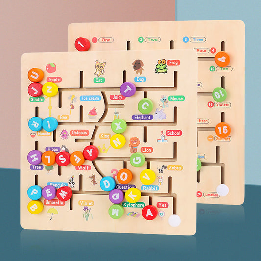 En bois nouvelle lettre numérique marche appariement labyrinthe enfants éducation précoce Puzzle cognitif jouets interactifs