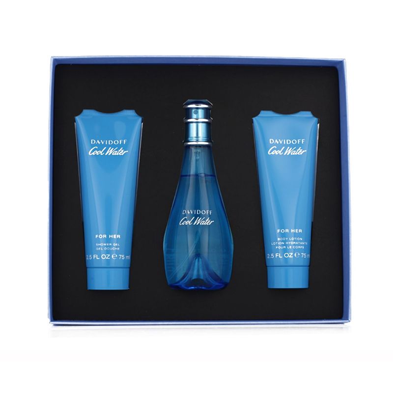 Davidoff Cool Water Woman Eau de Toilette 100ml + Gel douche 75ml + Lait corps 75ml Femme