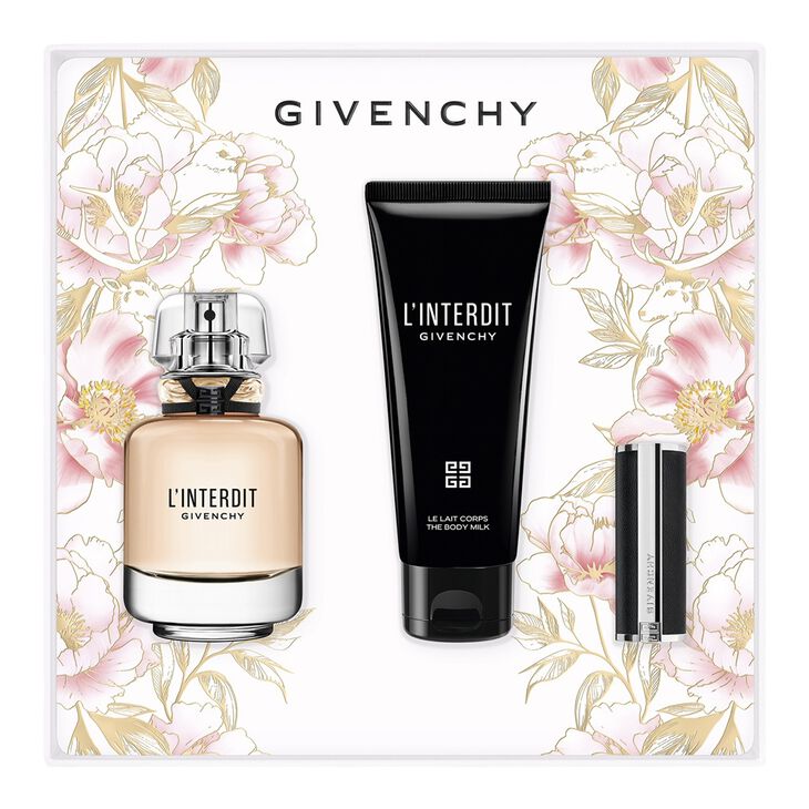Givenchy L’Interdit Coffret Eau de Parfum Femme 50 ml + Lait Corps 75 ml + Mini Rouge à Lèvres N116 1,5 g