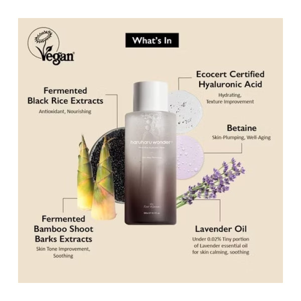 HaruHaru Wonder® Black Rice Hyaluronic Toner Nettoyage du visage 300 ml