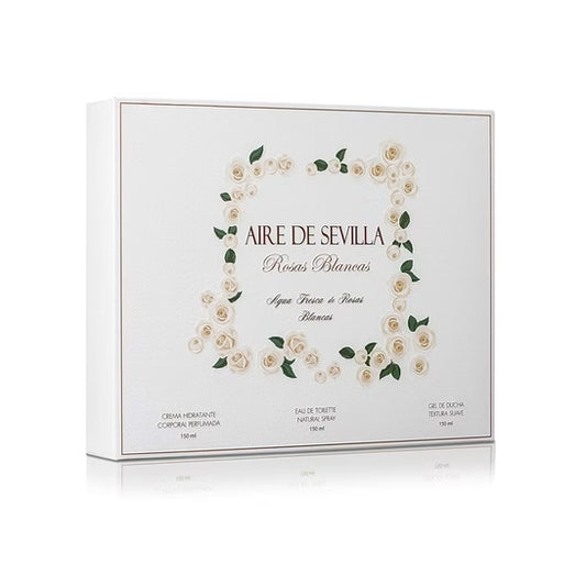 Instituto Español Aire de Sevilla Rosas Blancas Eau de Toilette 150ml + gel douche 150 ml + crème hydratante 150ml