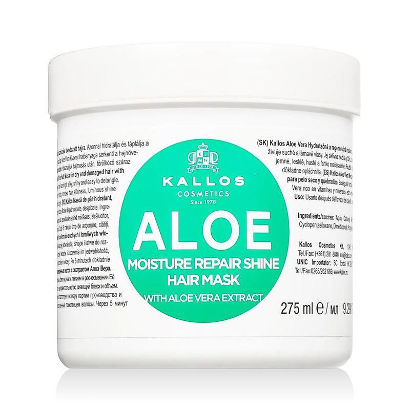 Kallos Aloe Vera Moisture Repair Shine Masque cheveux 275ml