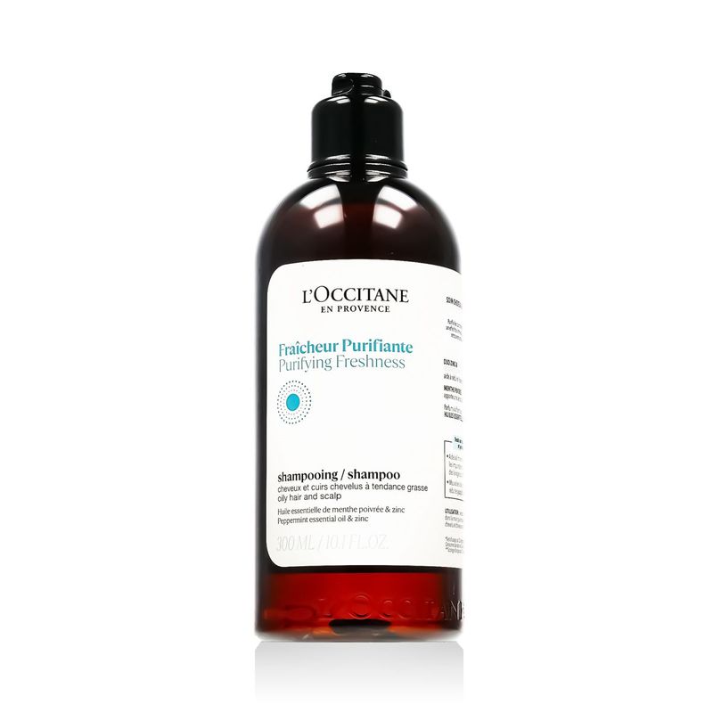 L'Occitane Shampooing Fraîcheur Purifiante 300 ml – Shampooing Purifiant Cheveux Gras & Cuir Chevelu Frais