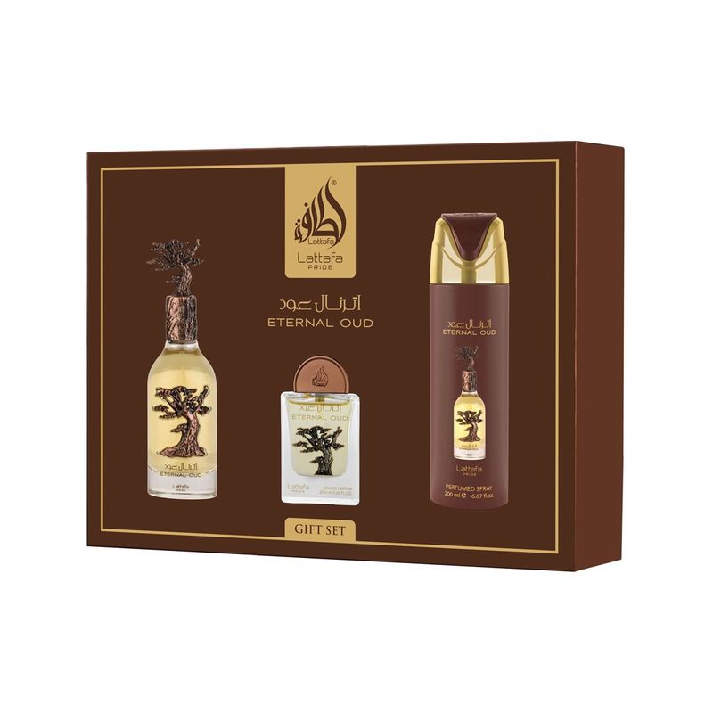Lattafa Pride Eternal Oud Eau de Parfum 100ml + EDP 20ml + Deodorant 200ml (unisexe)