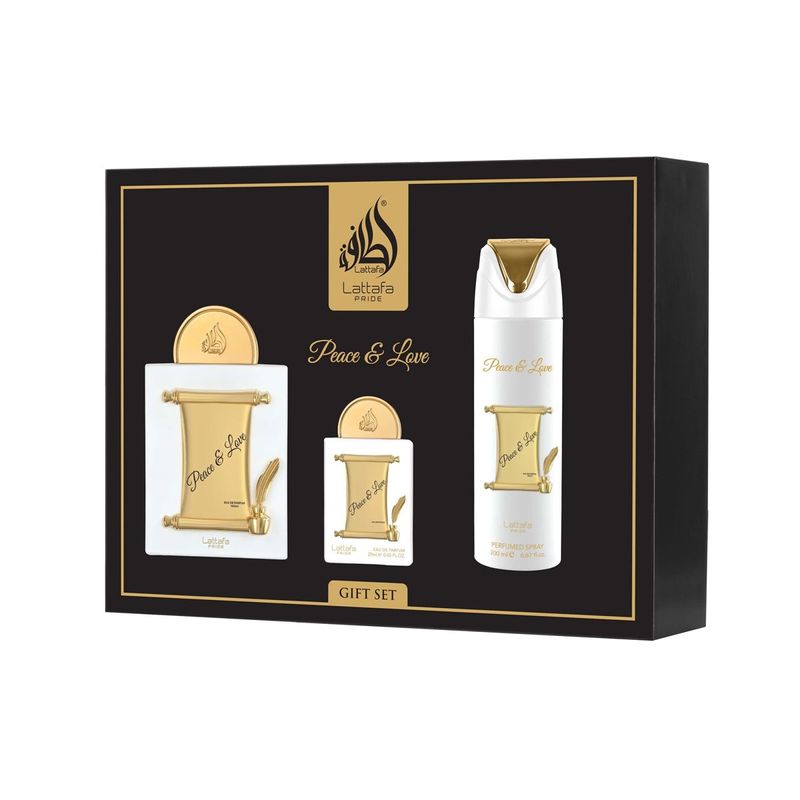 Lattafa Pride Peace & Love Eau de Parfum 100ml + EDP 20ml + Deodorant 200ml (unisexe)