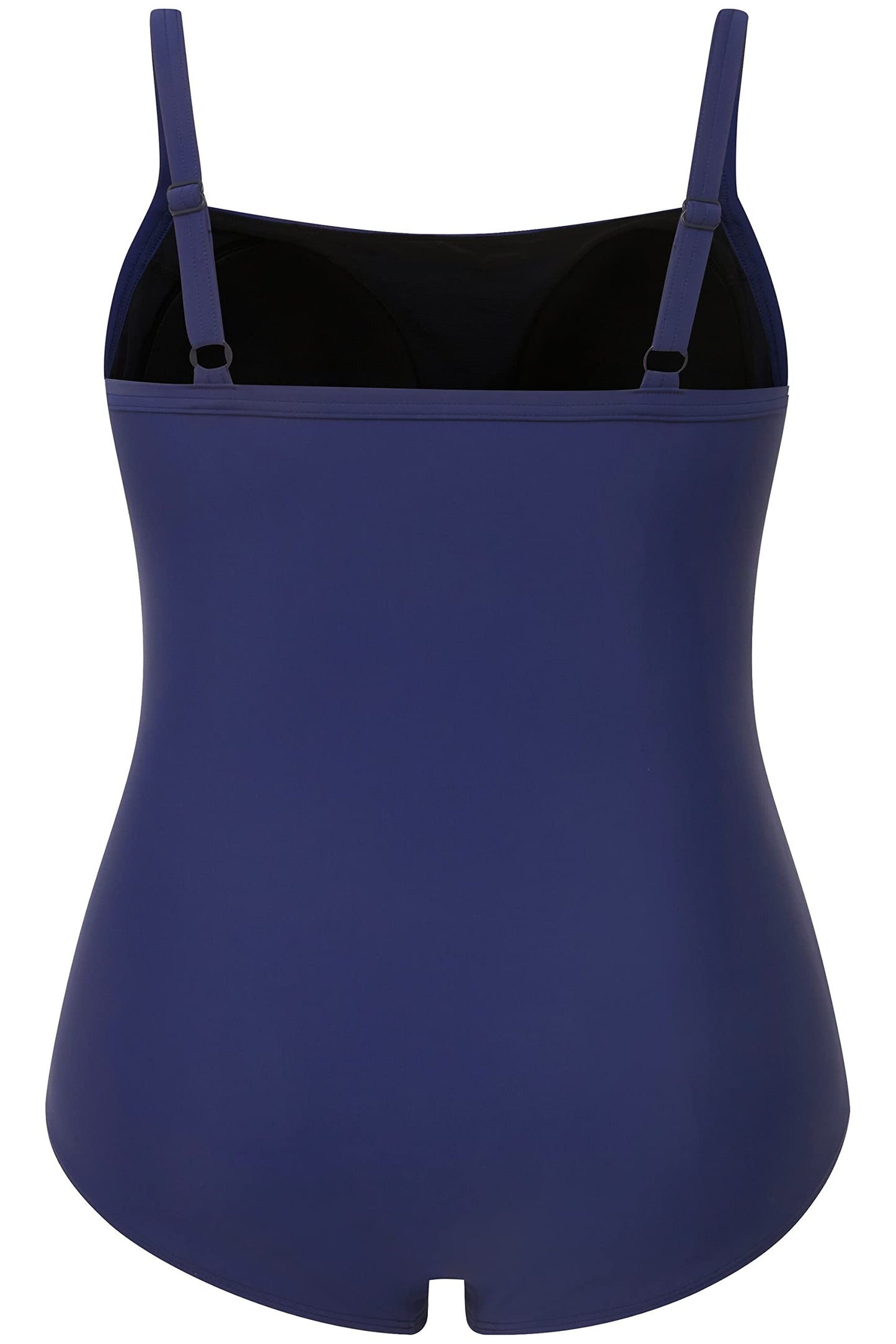 ULLA POPKEN Maillot de bain une pièce à fines bretelles, en tissu recyclé uni Taille 56