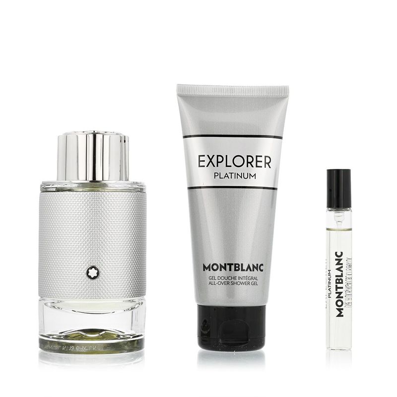 Mont Blanc Explorer Platinum Eau de Parfum Coffret Homme 100 ml + EDP 7,5 ml + Gel Douche 100 ml