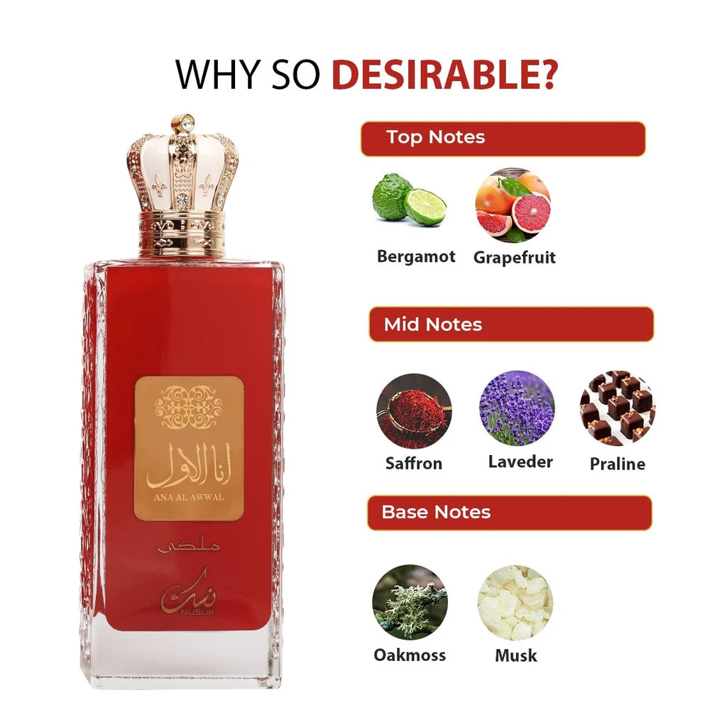 Nusuk Ana Al Awwal Red Eau De Parfum 100 ml Femme