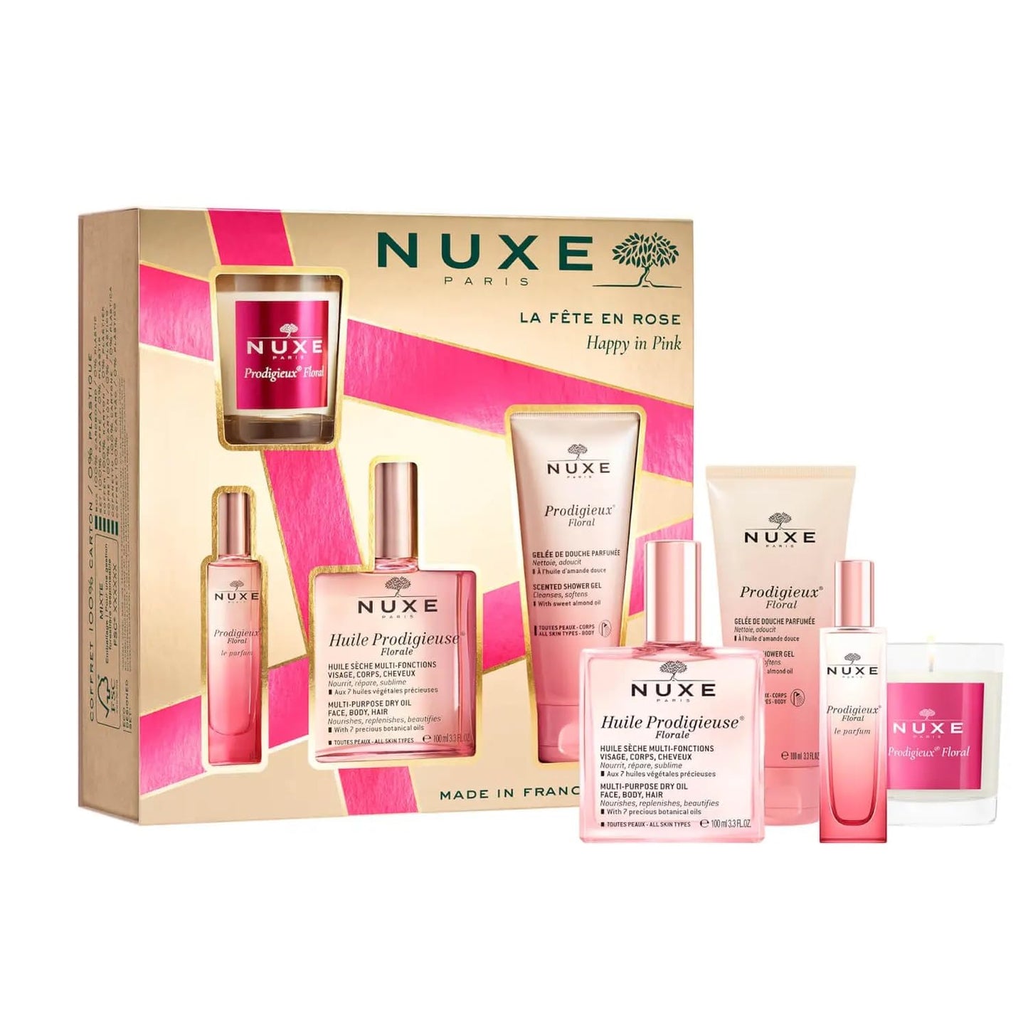 Nuxe Happy In Pink Coffret La Fête En Rose : Coffret Beauté Femme Édition Cadeau