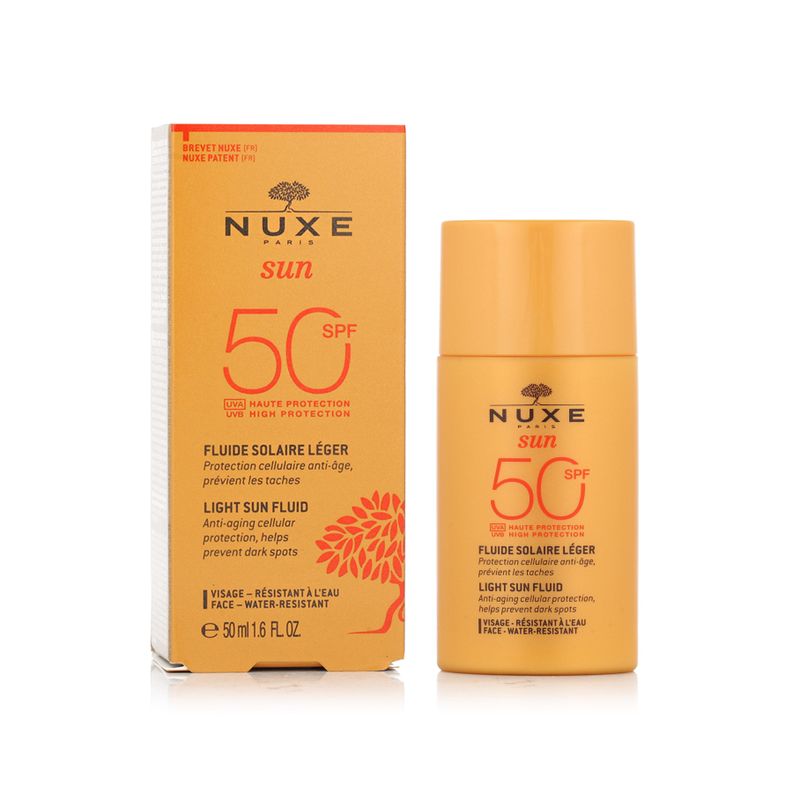 Nuxe Sun Fluide Solaire Léger SPF 50 Visage 50 ml – Haute Protection UVA/UVB