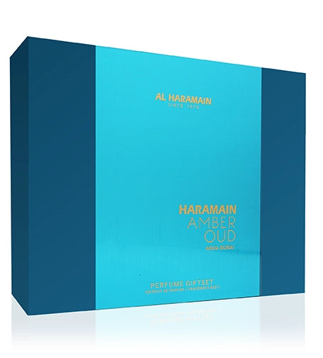 Al Haramain Amber Oud Aqua Dubai SET U (EDP 75ml + EDP 30ml + Mist 200ml)