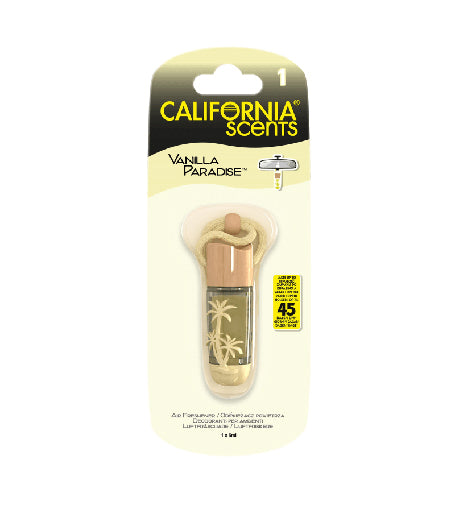 Vial colgante Vanilla Paradise de California Scents viene en 5 ml