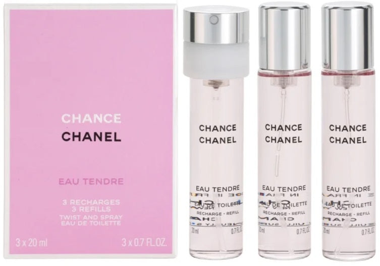 Chanel Chance Eau Tendre Eau De Toilette Femme 3x20ml Recharge