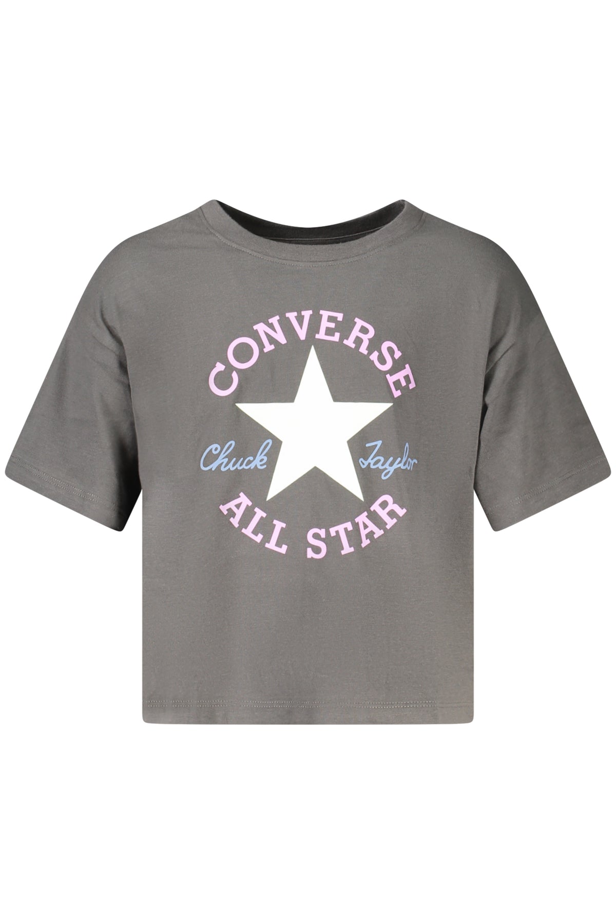 T-shirt Converse à manches courtes pour filles, noir