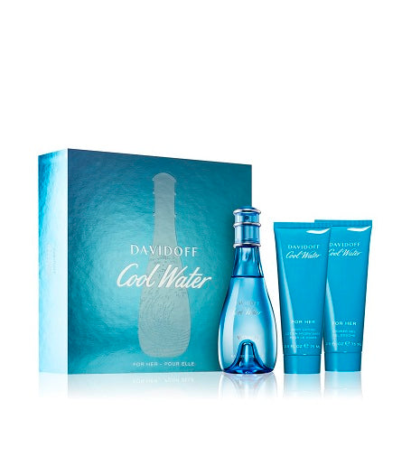 Davidoff Cool Water Woman eau de toilette for women 100 ml + tělové mléko 75 ml + sprchový gel 75 ml gift set