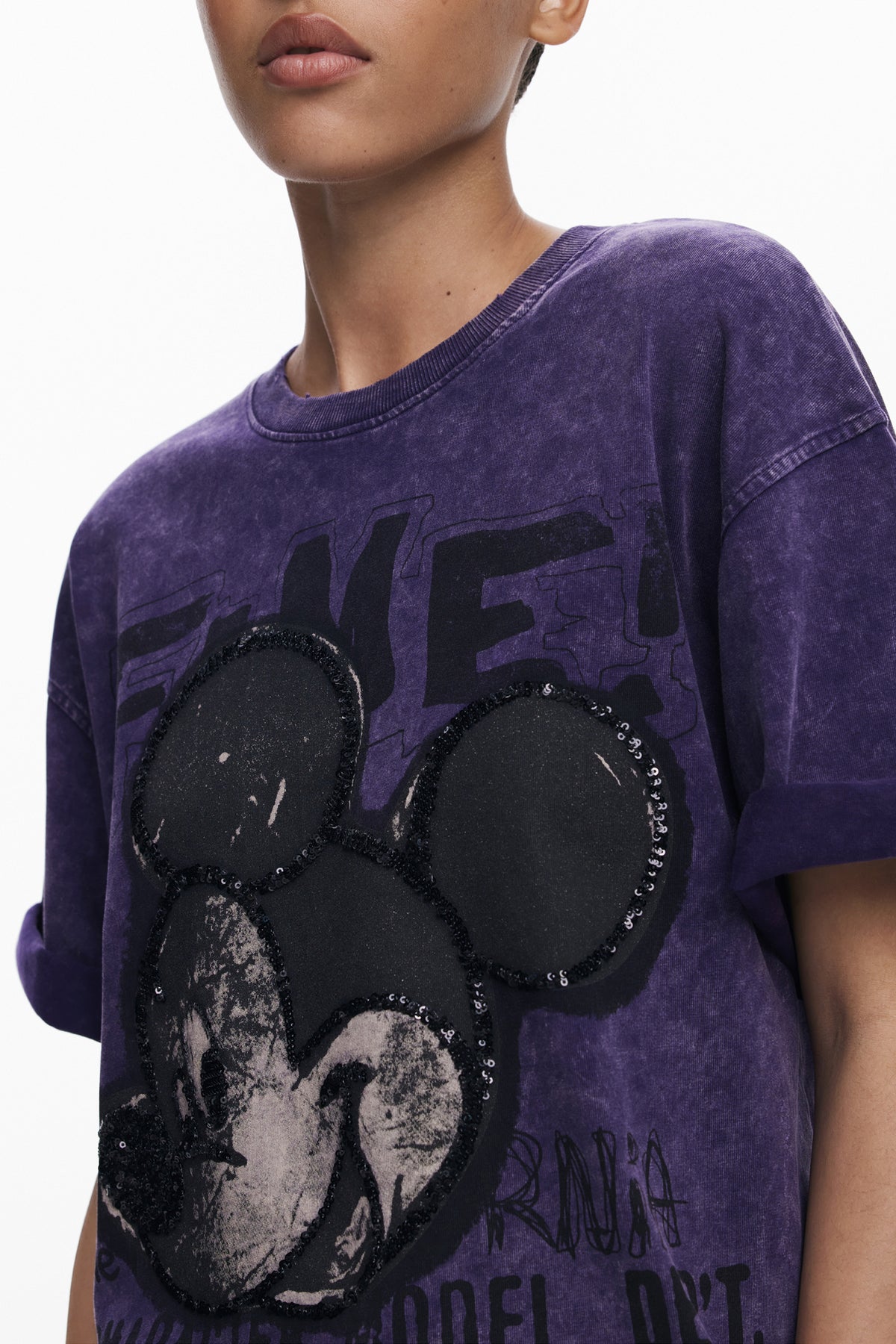 T-SHIRT À MANCHES COURTES POUR FEMME DESIGUAL VIOLET