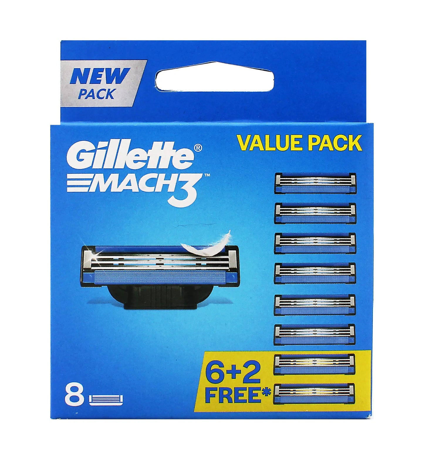 Gillette Mach3 Manual Shaving Razor Blades Cartridge 8pcs