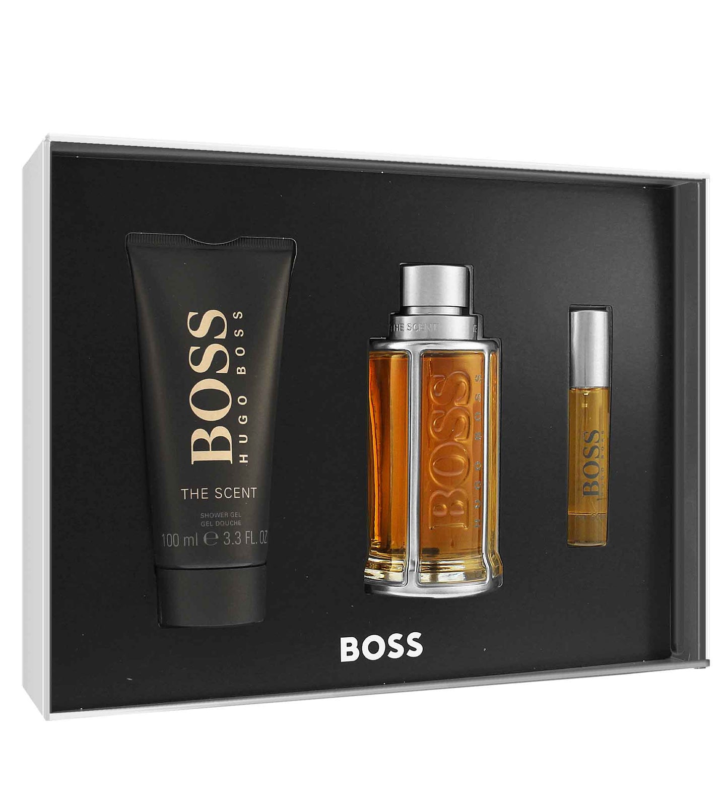 Hugo Boss Boss The Scent dárková sada pro muže toaletní voda 100 ml + sprchový gel 100 ml + toaletní voda 10 ml