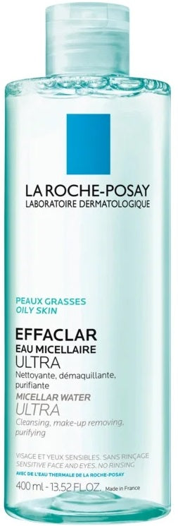 La Roche-Posay Effaclar Agua Micelar Limpiadora para Pieles Problemáticas y Acné 400 ml