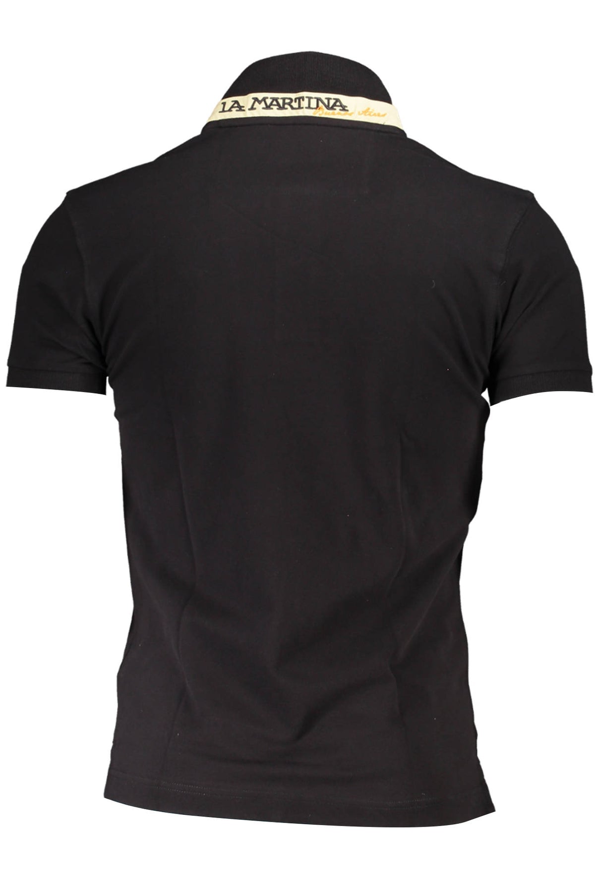 LA MARTINA MEN'S BLACK SHORT SLEEVED POLO SHIRT