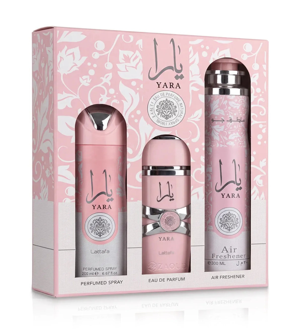 Lattafa Yara SET W (EDP 100ml + DEO 200ml + Air Freshener 300ml)