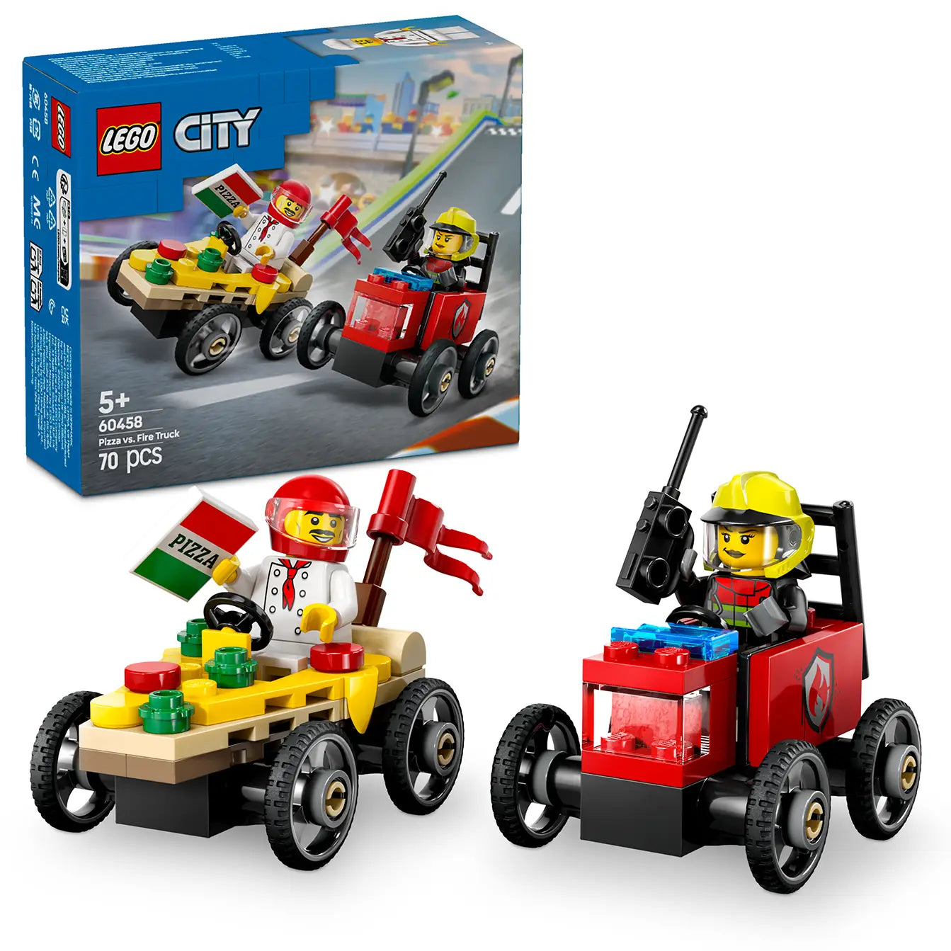 LEGO® City 60458 Pizza vs. Fire Truck Race Car Pack