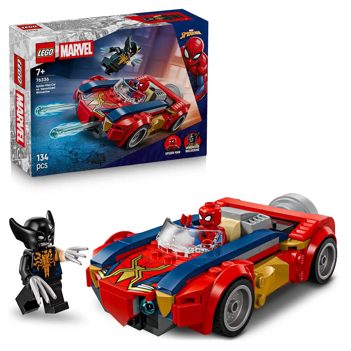 LEGO® ǀ Marvel 76336 Spider-Man a auto vs. venomizovaný Wolverine