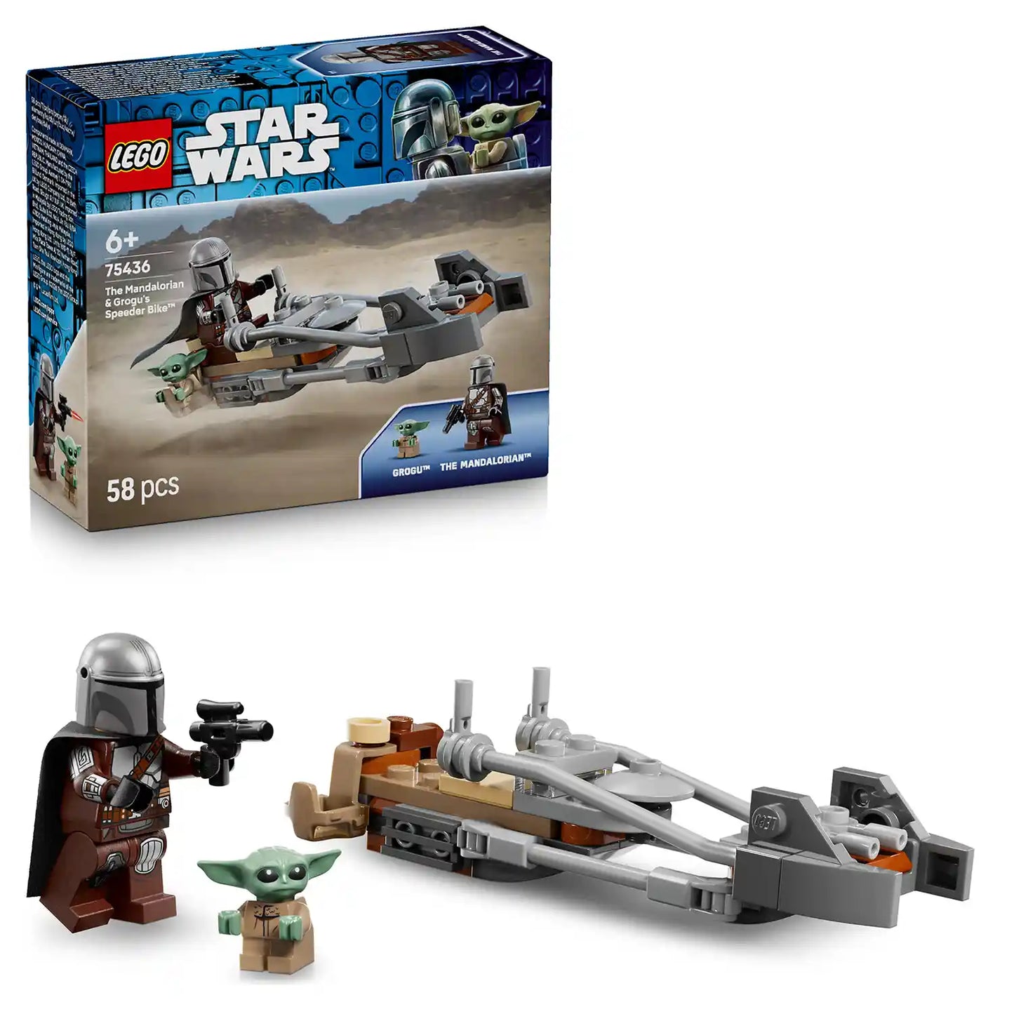 LEGO® Star Wars™ 75436 Mandalorian a Grogu a spídrová motorka
