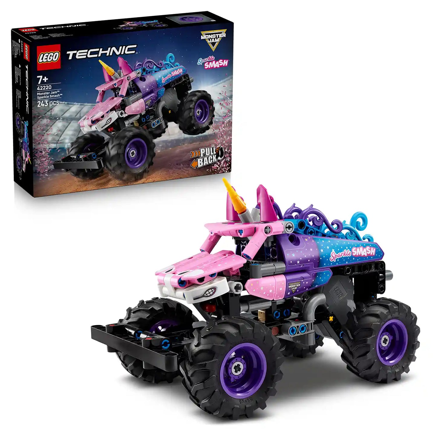 LEGO® Technic 42220 Monster Jam™ Sparkle Smash™ s natahovacím motorem