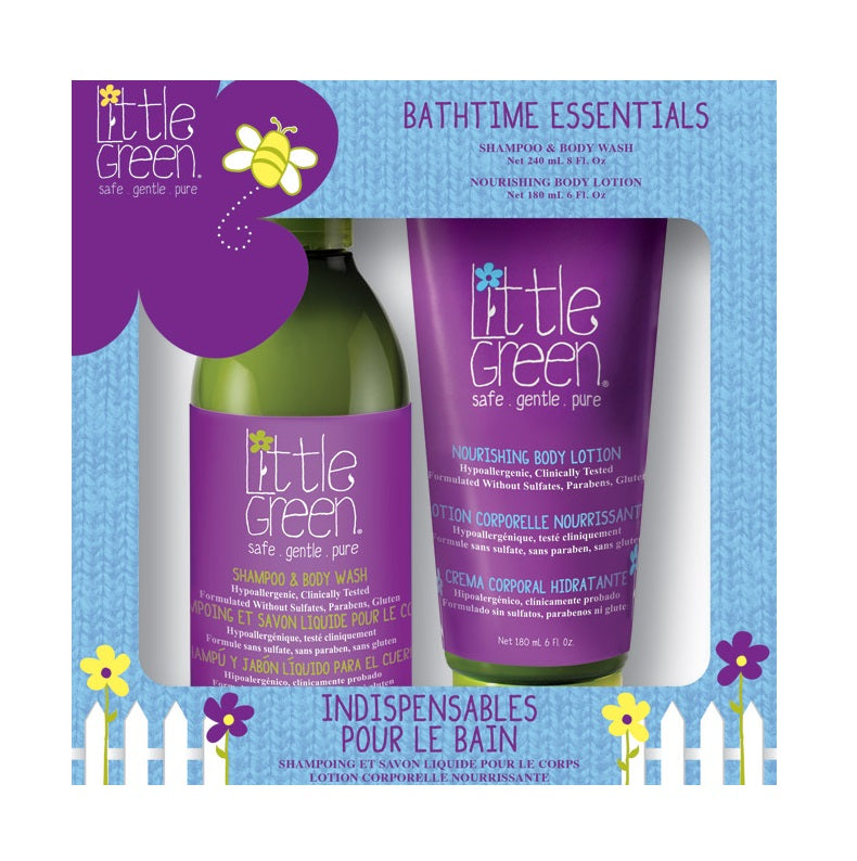 Little Green KIDS Bathtime Essentials Box pro děti (sprchový gel+tělové mléko) 240 ml+180 ml