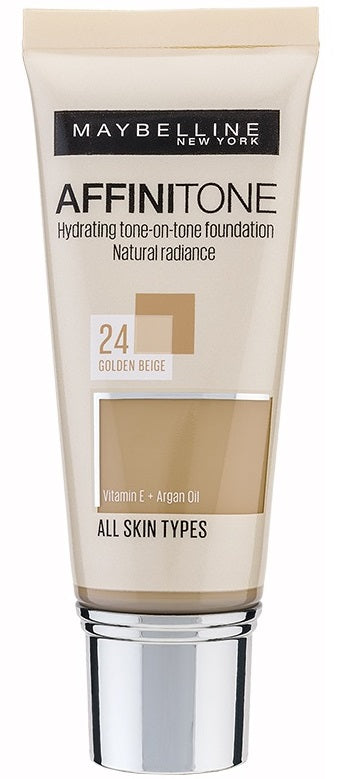 Base de maquillaje hidratante Affinitone de Maybelline, 30 ml, tono 24 Golden Beige