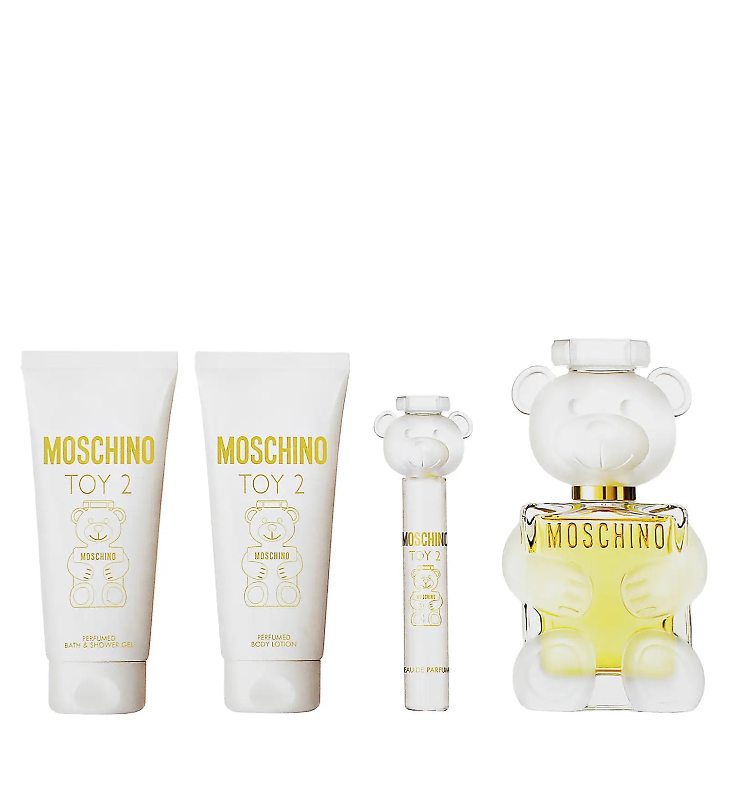 Moschino Toy 2 Coffret Pour Femme (EDP 100ml + Crème corps 100ml + Gel douche 100ml + EDP 10ml)