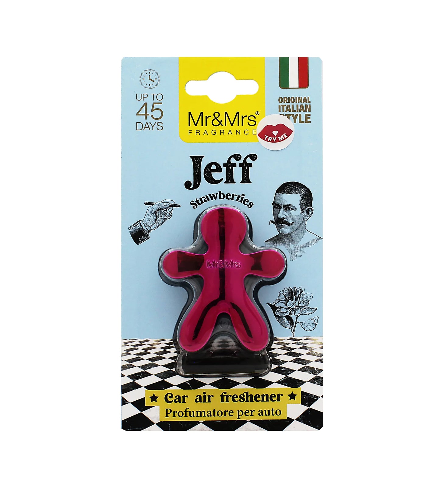 Mr&Mrs Fragrance Jeff Chrome Strawberries Car Air Freshener