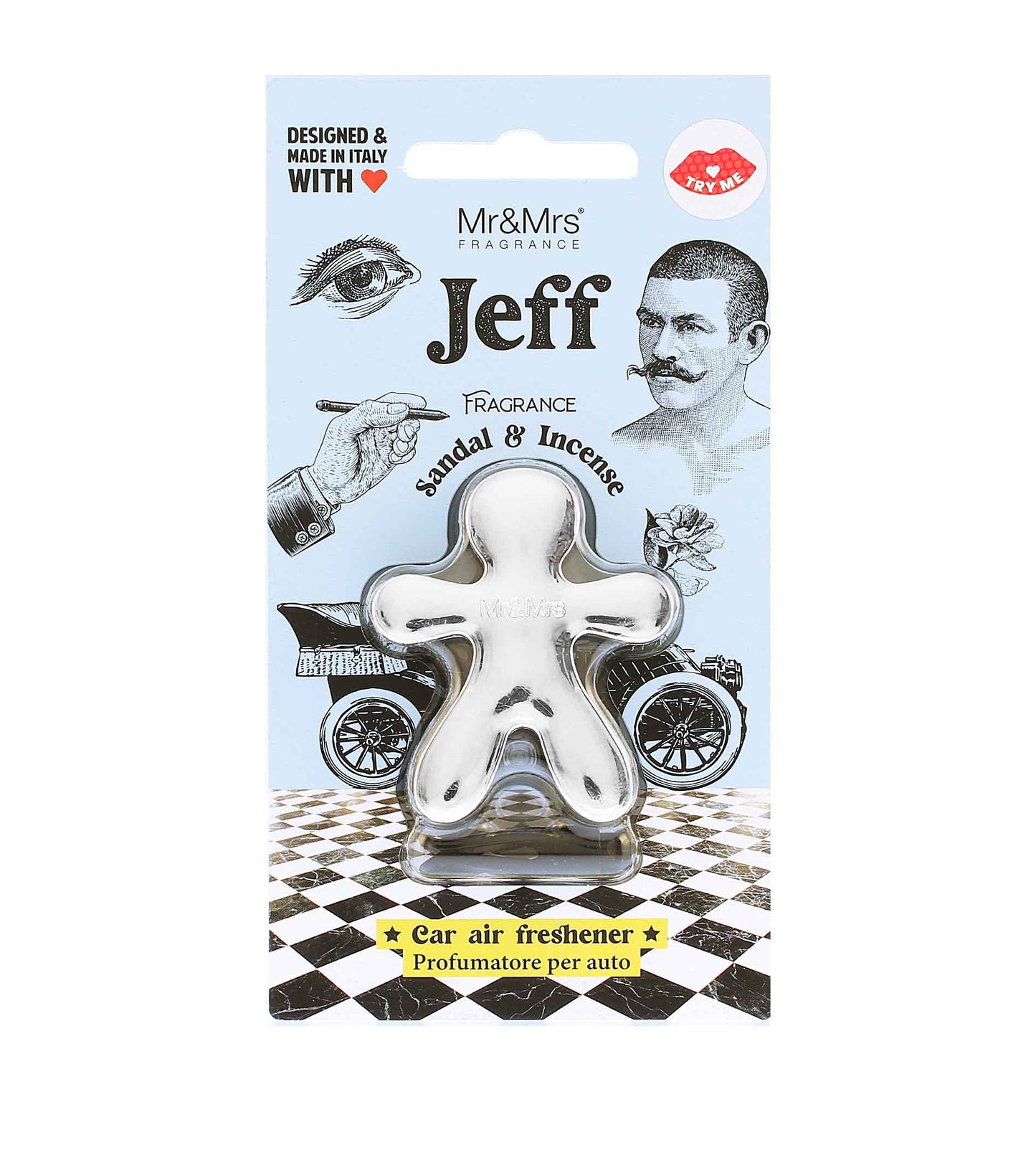 Mr&Mrs Fragrance Jeff Sandal & Incense Car Air Freshener