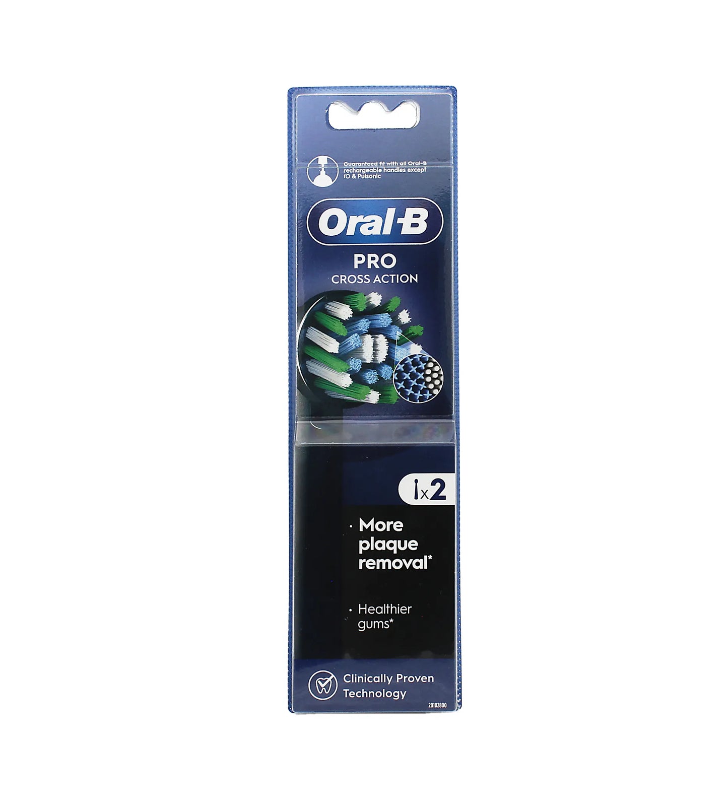 Oral-B Pro Cross Action Black Toothbrush Heads 2pcs