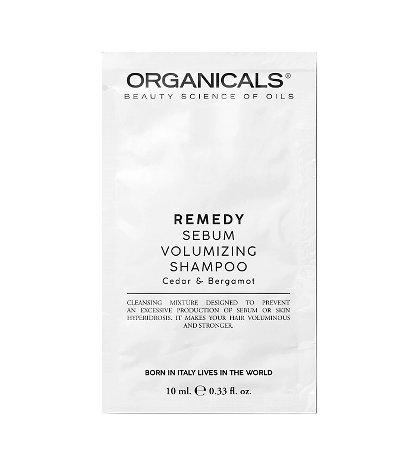 Organicals REMEDY Sebum Volumizing Shampoo Cedar & Bergamot volumizing shampoo for limp, easily greasy hair 10 ml