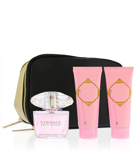 Versace Bright Crystal eau de toilette for women 90 ml + tělové mléko 100 ml + sprchový gel 100 ml + kosmetická taška gift set