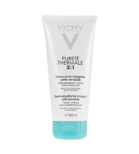 Vichy Pureté Thermale emulsión desmaquillante 3 en 1 para pieles sensibles 200 ml
