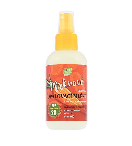 Vivaco 100% Přírodní opalovací mléko s mrkvovým extraktem SPF 20 150 ml