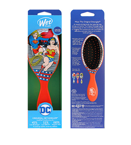 Tarjeta de la Liga de la Justicia Wet Brush Original Detangler de Wonder Woman y Suprgirl