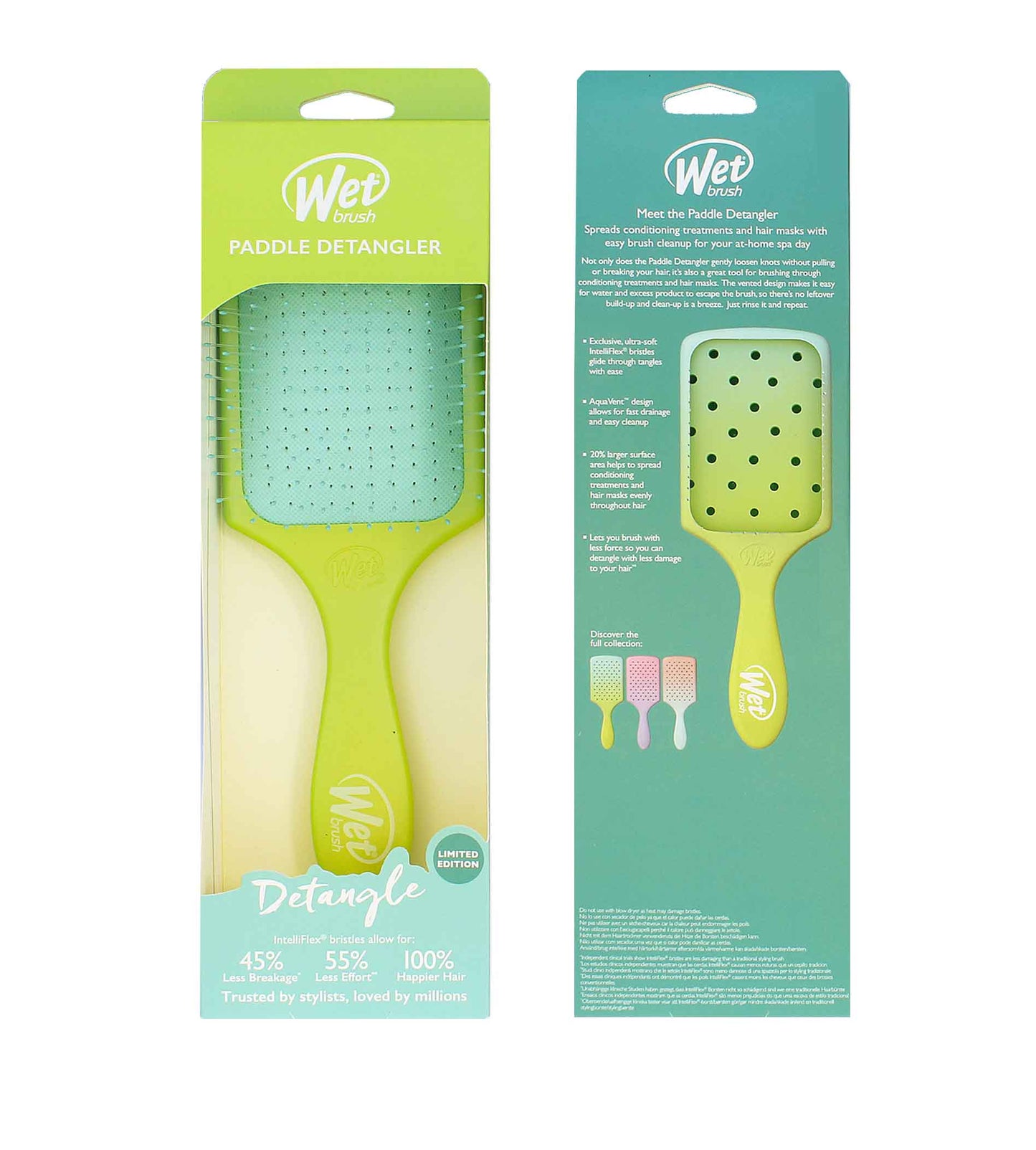 Wet Brush Paddle Detangler Feel Good Ombre - Green/Blue