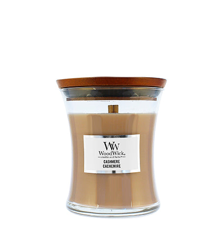 WoodWick Cashmere vonná svíčka s dřevěným knotem 275 g