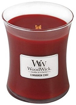 WoodWick Cinnamon Chai scented candle with wooden wick 85 g