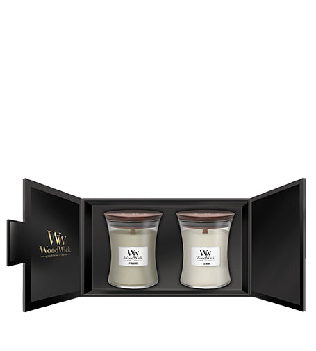 WoodWick Fireside, Linen dárková sada