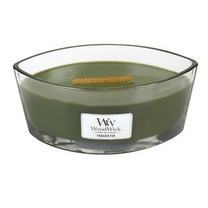 WoodWick Frasier Fir scented candle with wooden wick 453,6 g